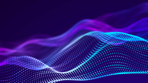 istock Abstract background with dynamic wave. Digital wave of glowing particles. Futuristic backdrop for design, wallpaper. 3D 1496441393