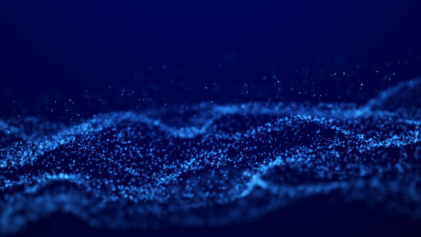 istock Abstract background of motion glowing particles. Futuristic dots backdrop. Science and technology. 3d 1496441488