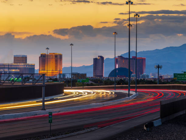 istock Las Vegas skyline in the evening hour 1496443311