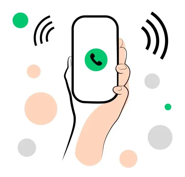 Vector illustration of Hand with phone