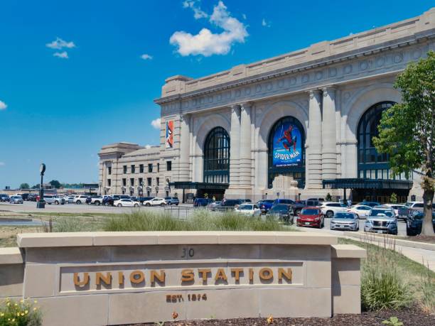 union station casa da cidade da ciência - kansas city missouri fountain missouri union station kansas city - fotografias e filmes do acervo