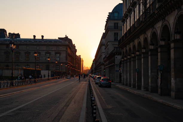 istock Sunset over the Rue de Rivoli in Paris 1496450855