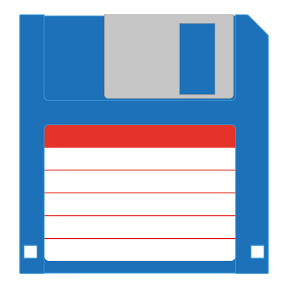 Floppy disk - color vector illustration of floppy diskette, isolated on white background