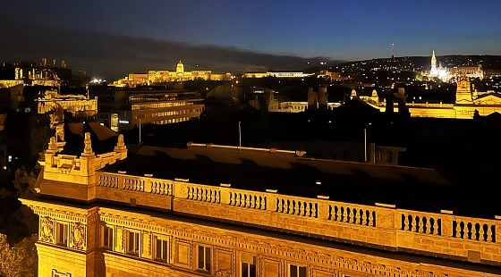 Prague castle in autumn dark color night