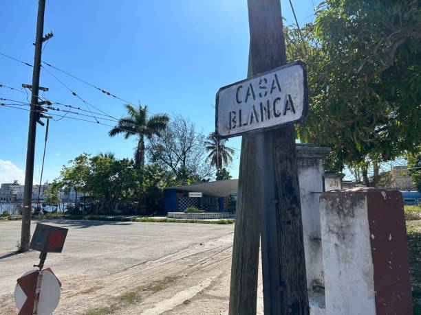 Town of Casa Blanca on the banks of the harbour Town on the opposite bank of the harbour from the city of Havana in Cuba. havana harbor photos stock pictures, royalty-free photos & images