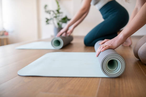 istock Happy and relaxed friends after a yoga practice. 1496463740