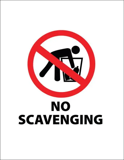Vector illustration of No Scavenging Warning Vector Sign