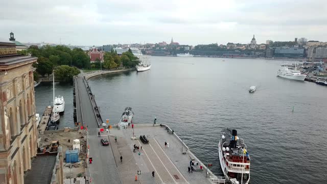 Boat departing in central Stockholm