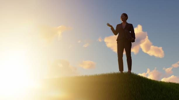 istock Businesswoman on grass 1496464946