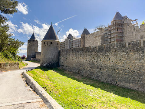 The unique medieval Carcassonne fortress( Aude, France), inscribed on the UNESCO list of World Heritage Sites.
