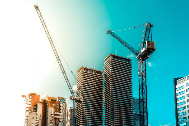 istock Skyscrapers and construction site in London 1496472793