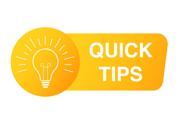 Quick Tips banner with light bulb. Vector background. Quick Tips banner with light bulb. Vector illustration gratuity stock illustrations