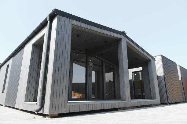 istock Construction of new and modern modular house 1496477300