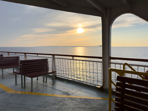 Bench in a ferry boat