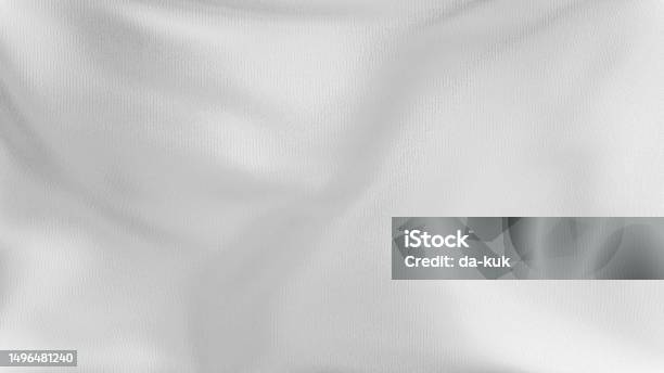 White Luxury Silk Textile Material Background Stock Photo - Download Image Now - Textured, Textured Effect, Textile