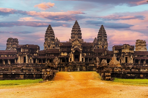 A stunning view of Angkor Wat in Siem Reap, Cambodia