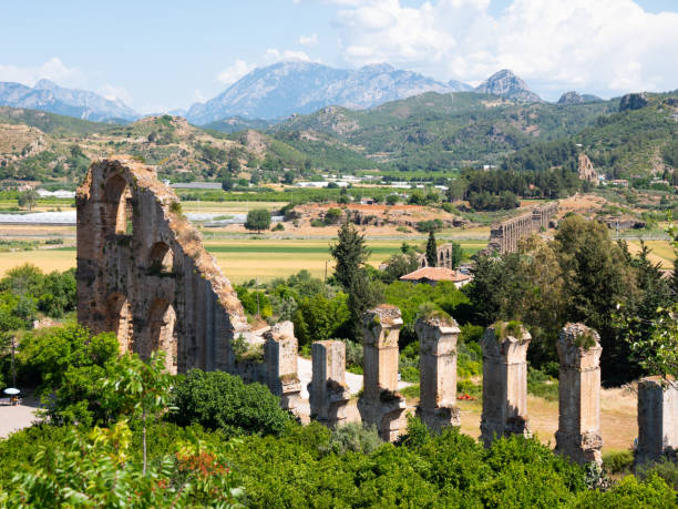 istock Aerial view of Aspendos ancient aqueduct. Turkey 1496498093