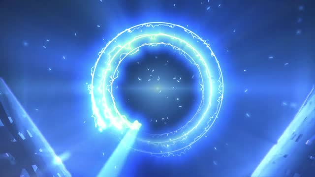 Blue Glowing Neon Lights Circling Animation