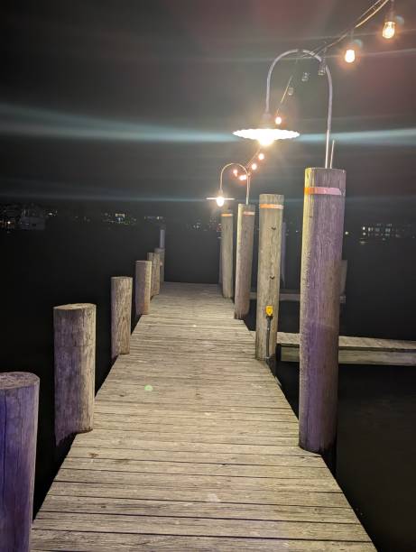 Dock At Night stock photo