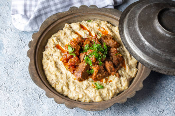 istock Turkish Food Hunkar Begendi made with Eggplant and Meat. 1496500260