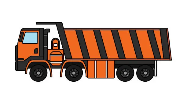 Vector illustration of Vector illustration color children dump truck construction machine clipart