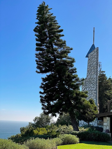 Wayfarers Chapel, Palos Verdes, California, Meditation garden and bell tower