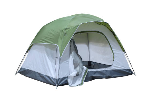 istock Object cutout open medium size tourist tent for camping on travel outdoor 1496514466
