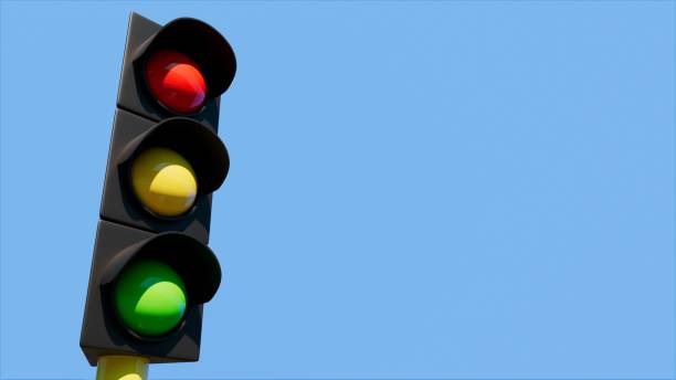 istock traffic light in blue environment, traffic theme, 3d illustration 1496516613