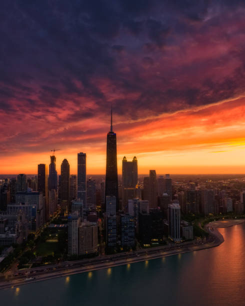 istock Chicago cityscape at sunset 1496518167