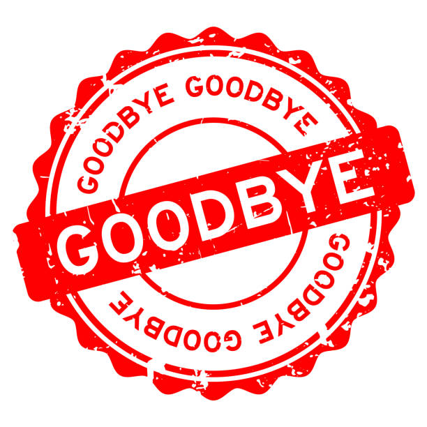 grunge czerwony słowo pożegnanie okrągła pieczęć gumowa na białym tle - good job stock illustrations