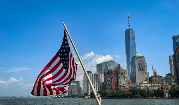 American Flag with Freedom Tower