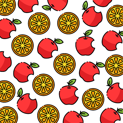 Appel and orange pattern design or background