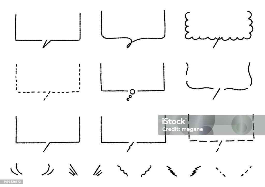 Draw Bumpy Line Hand Drawn Speech Bubbles Stock Illustration - Download Image Now ...