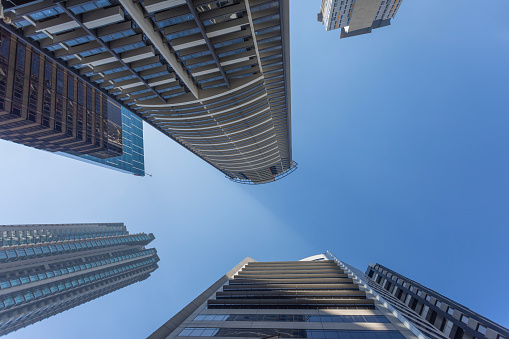 Abstract image of commercial skyscrapers in the Brisbane CBD