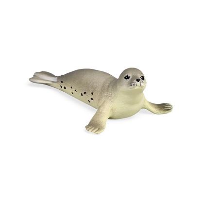 Miniature animal toy seal on a white background