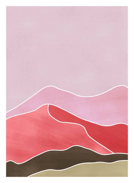istock Mid century modern minimalist art print. Abstract contemporary aesthetic backgrounds landscapes set with line art mountain, Sun, Moon, sea, forest. vector illustrations 1496550963