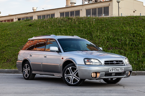 Bratislava, Slovakia - 11 November, 2011: Old Volvo V70 (2007-2016) parked on a road. This model was a popular station wagon vehicle from Volvo.