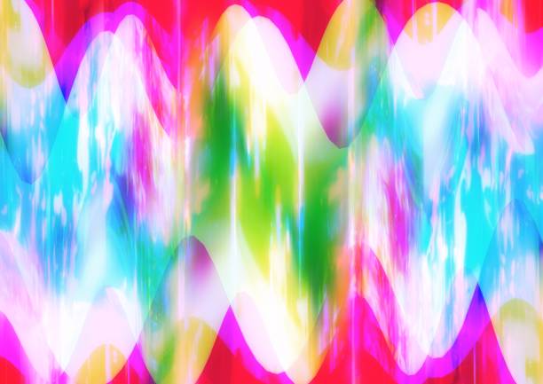 Abstract background of iridescent light waves in color concept