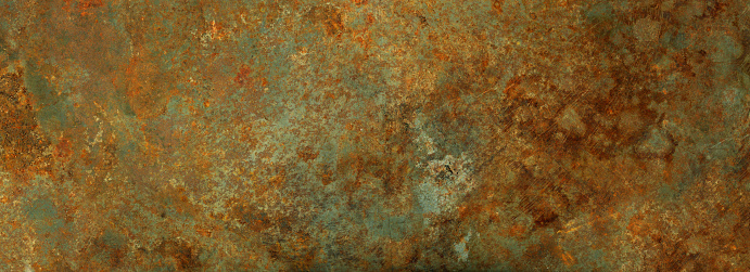 Background brown metal rusty steel with blue color ancient