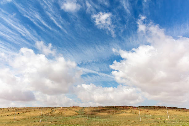 Plateau mountains and grass on a cloudy day