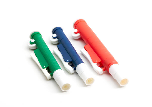 istock three pipetting PI pump, yellow, dark blue, red 1496558195
