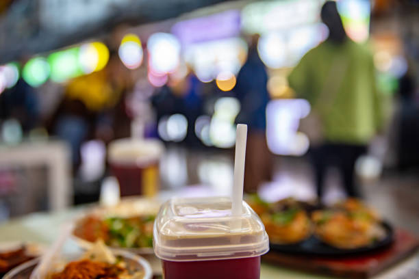 Outdoor supper in summer, the focus is on drinks