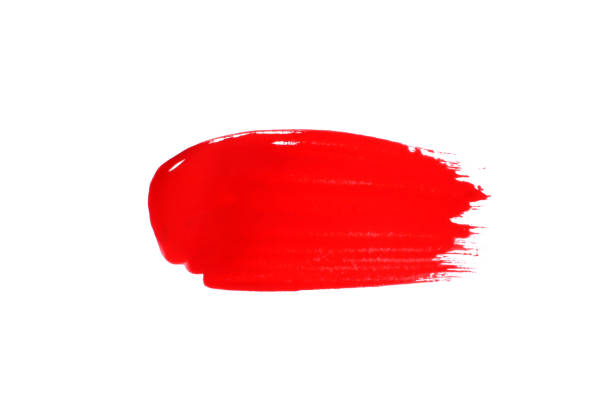 istock red cosmetic product brush stroke swipe sample isolated on white 1496568954