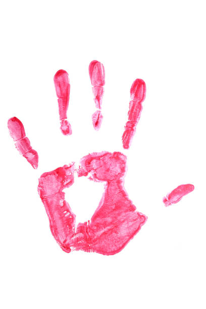 istock Bright handprint of paint on a white background 1496569262