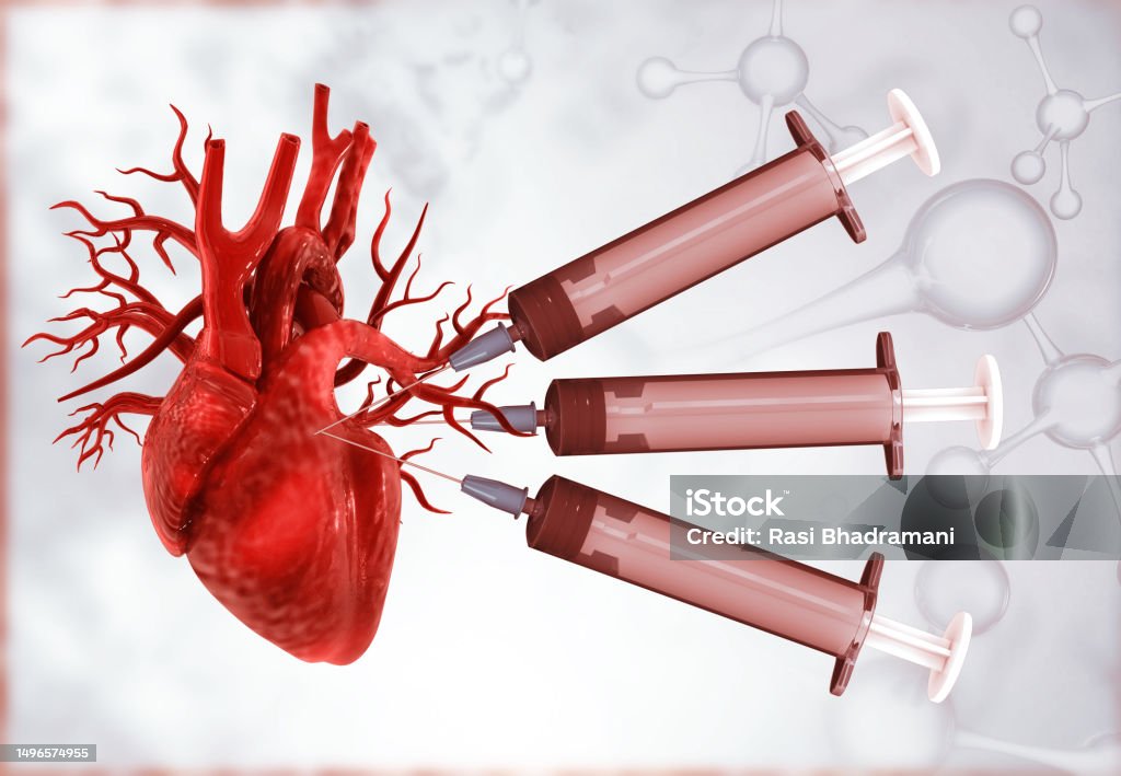 Expensive Heart Injection Human Heart With Injection Syringe Stock Photo - Download Image Now ...