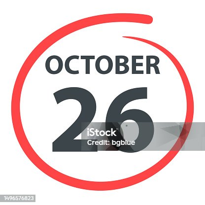 istock October 26 - Date circled in red on white background 1496576823