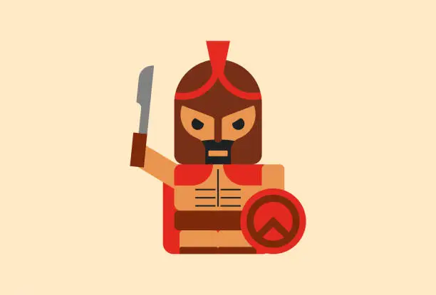 Vector illustration of Spartan Army Flat Character