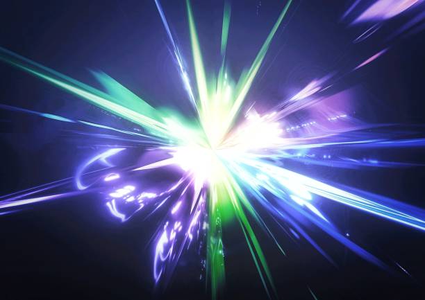 Abstract background of radially shining colorful rays