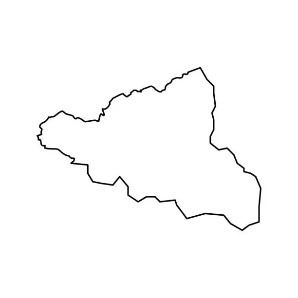 Vector illustration of Peja district map, districts of Kosovo. Vector illustration.