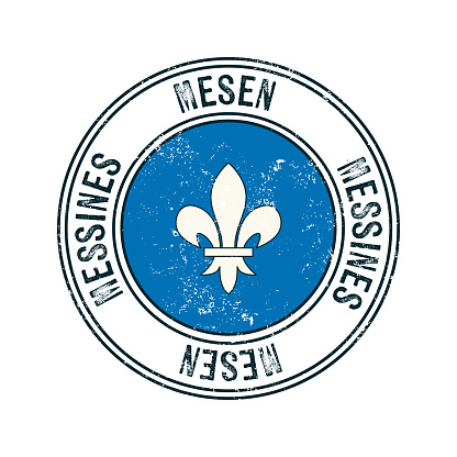 Mesen, Belgium city vector grunge rubber stamp over white background